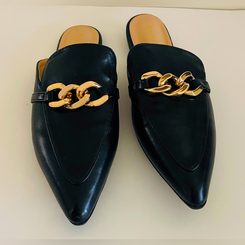 Easy Smile Mules Slides Chain Loafer